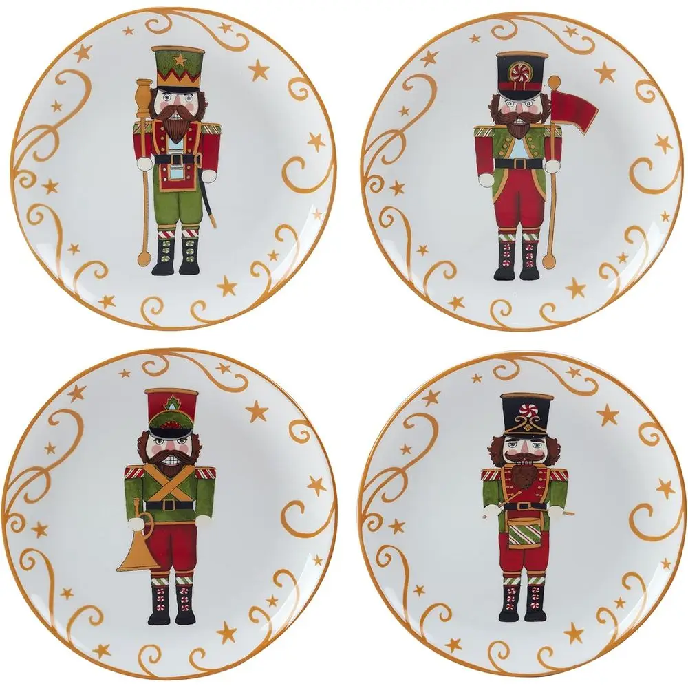 

Holiday Magic Nutcracker 9" Dessert/Salad Plates, Multicolor, Medium, Set of 4