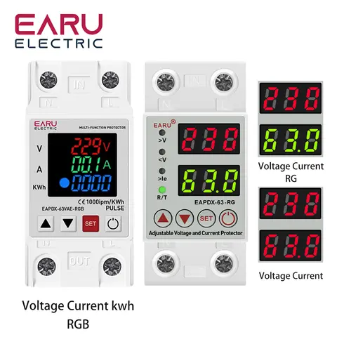 Over Under Voltage Energy Meter Relay EARUELETRIC