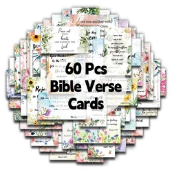 60Pcs Bible Scripture Cards Inspirational Quote Cards Christian Gifts Encouragement Card for Students Friends Bible Verse Cards