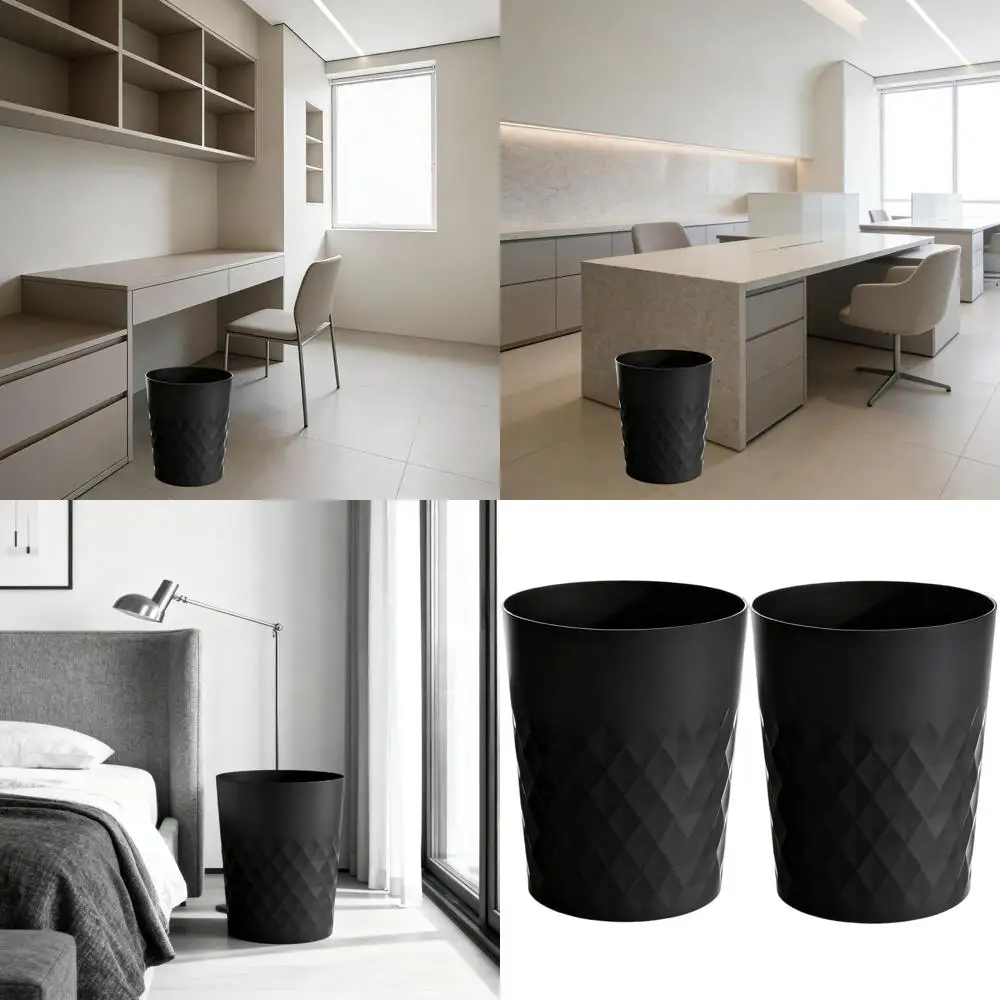 

Компактные двойные мусорные баки емкостью 1,8 галлона — мусорные баки для небольших помещений, идеально подходят для дома и офиса, набор из 2 предметов черного цвета