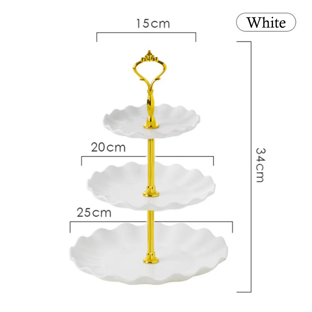 3 الطبقة الحلوى كب كيك حامل الأبيض الوردي كعكة حامل كأس كعكة حامل برج عيد ميلاد حفل زفاف ديكور الكوكيز الحلويات العرض #5