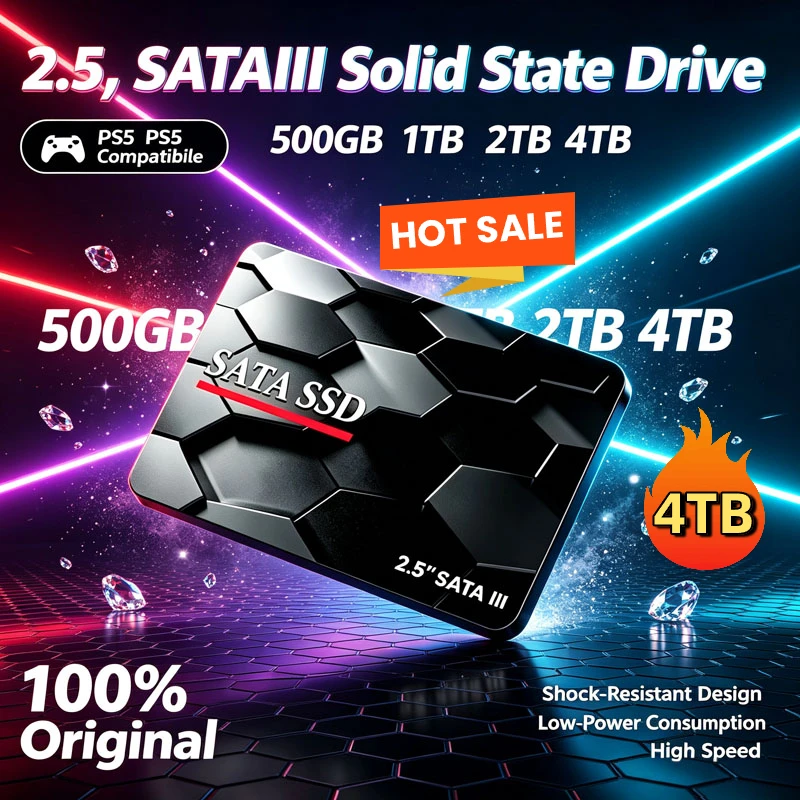 2026 Original Solid State Drive 1TB 4TB High Speed SSD Hard Drive SATAIII 2.5 Inch Internal SSD Drive TLC for Laptop and Desktop