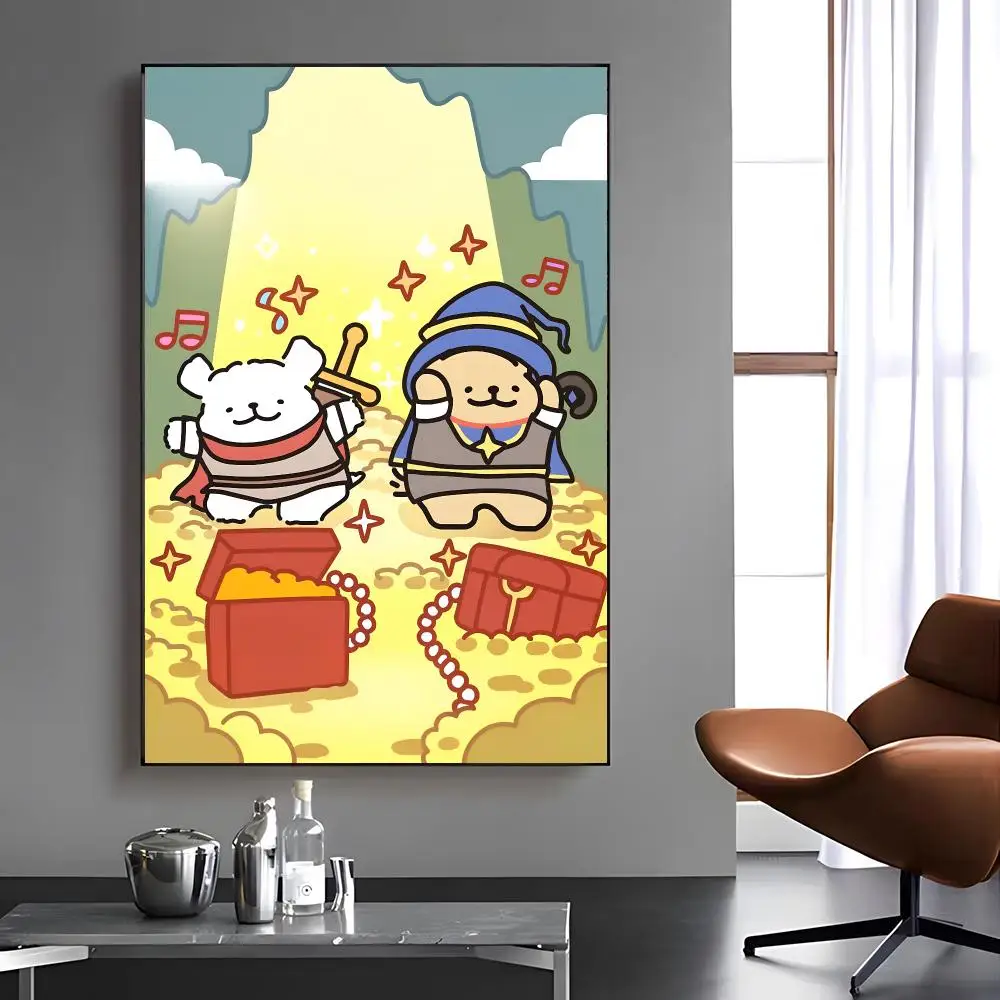 Cute Maltese Painting Calligraphy Canvas Painting Art For Bathroom, Living Room Home Wall Decor Picture