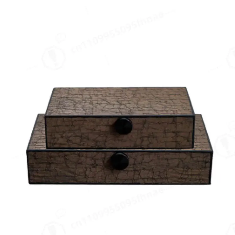 Modern Minimalist Light Luxury Burl Wood Storage Box High Grade Jewelry Organizer Art Desktop Ornament for Showroom Decor