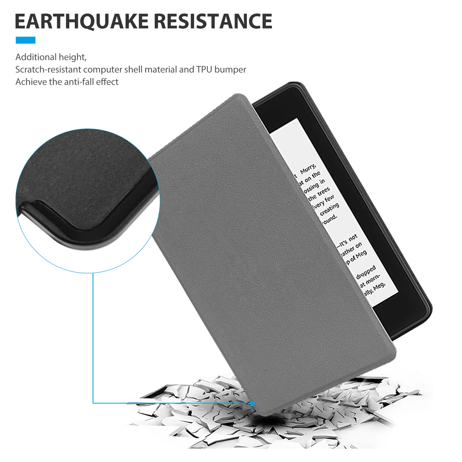 

1pc E-Book Protective Case Premium Pu Water-Resistant Anti-Collision Sleep Wake Lightweight Compatible With Kindle