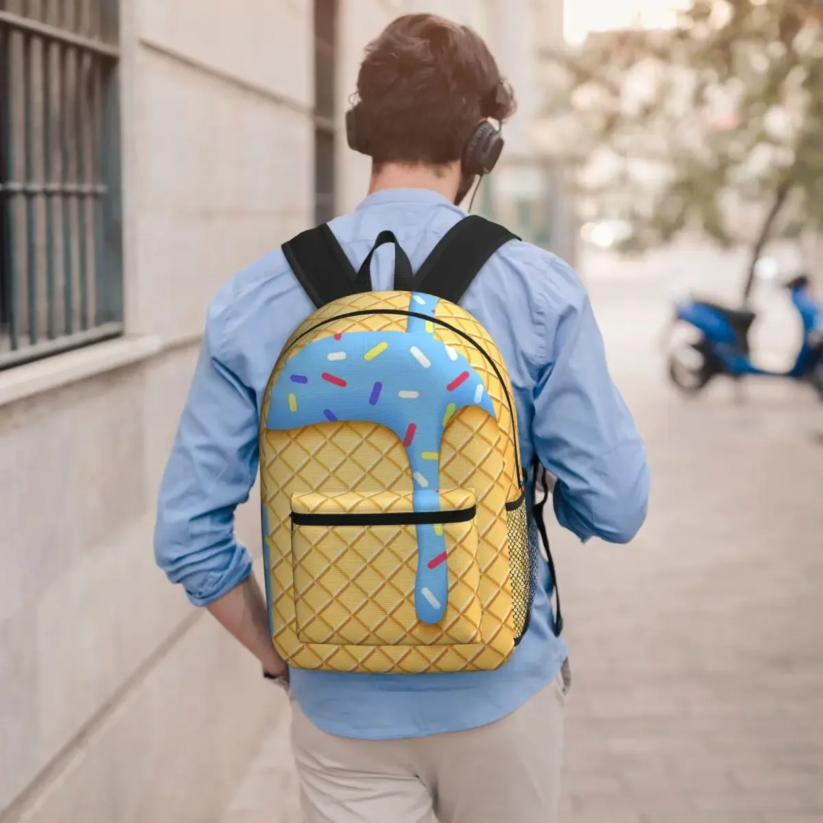 Ice Cream Dripping Kawaii Student Backpack School Bag Hiking Travel Daypack for Boys Girls Bookbag Shoulder Bags