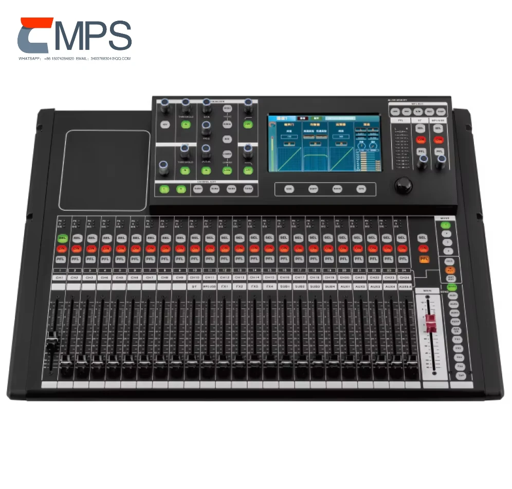 TX-24 24-Channel Digital Live DJ Sound System Professional Stage Equipment with DSP Audio Console Mixer Metal Console Mixer