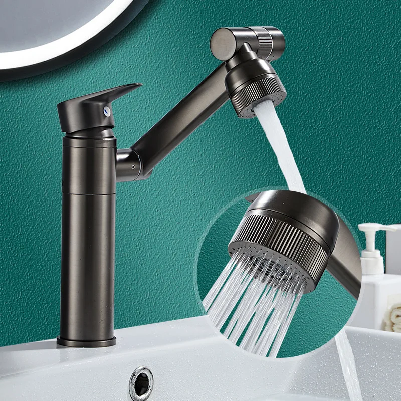 

Copper-Plated Kitchen Sink Faucet With Single Handle And Temperature Adjustable Mixed Type. Suitable For Vanity Tables And Wash