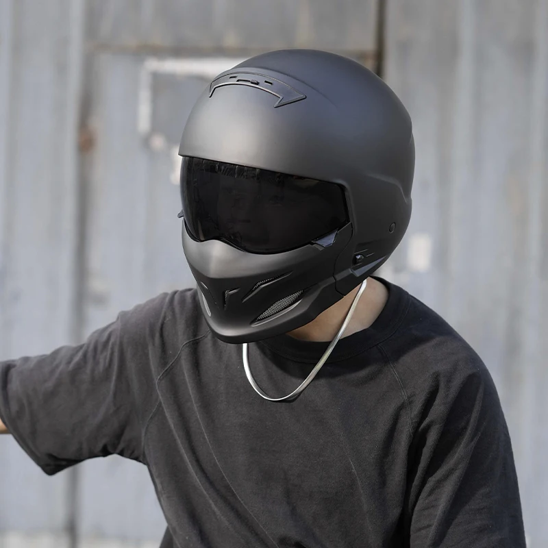 

Retro Motorcycle Helmet Full-Face Electric Motorcycle Men's and Women's Safety Helmet Summer Four-Season Scorpion Helmet Combination Half Helmet