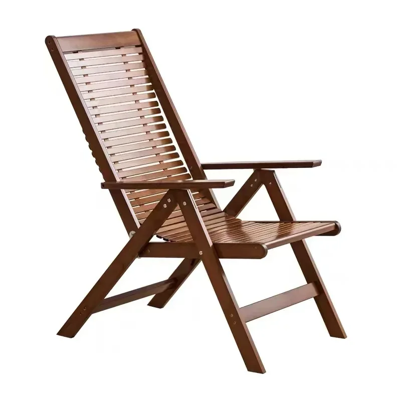 Bamboo Backrest Outdoor Beach Chair, Lounge Chair, Foldable Lunch Break Lounge Chair, Home Balcony Leisure Lazy Chair