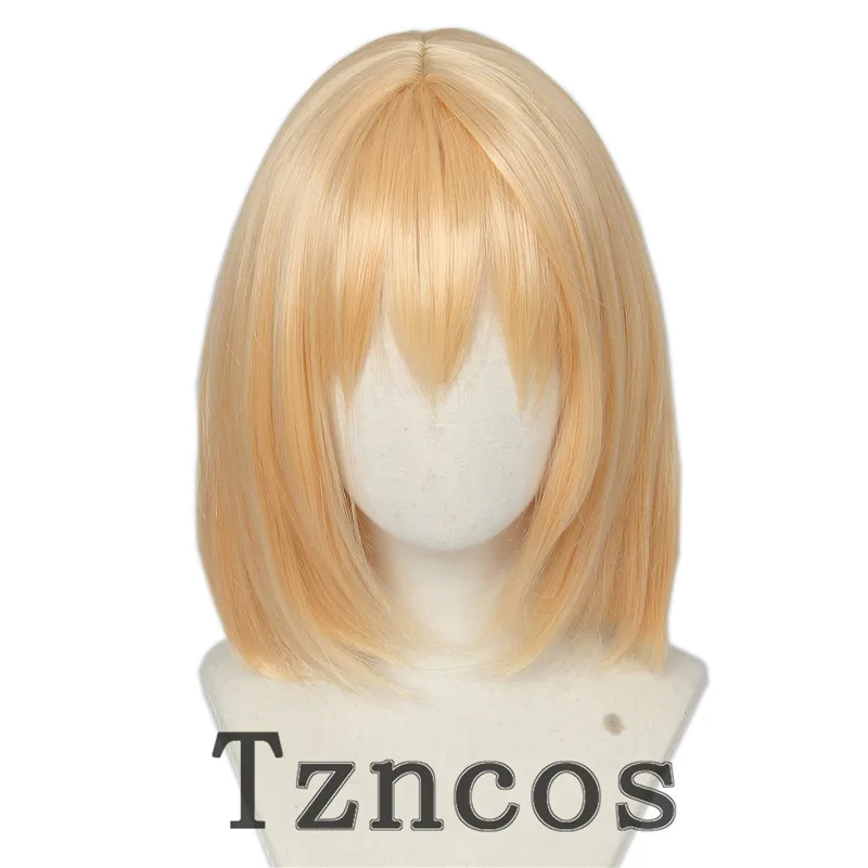 

Tzncos Anime Cosplay Har Wig Cosplay Blonde Short Wig Heat Resistant Synthetic Hair