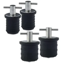 2pcs Stainless Steel 304&Rubber T-Handle Twist Type Drain Plug for 1