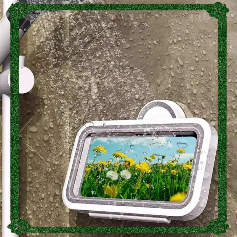 24-Hour Delivery Waterproof Phone Wall Mount Holder 360 Degree Rotation Adjustable Stick On Wall Bathroom Shower Case