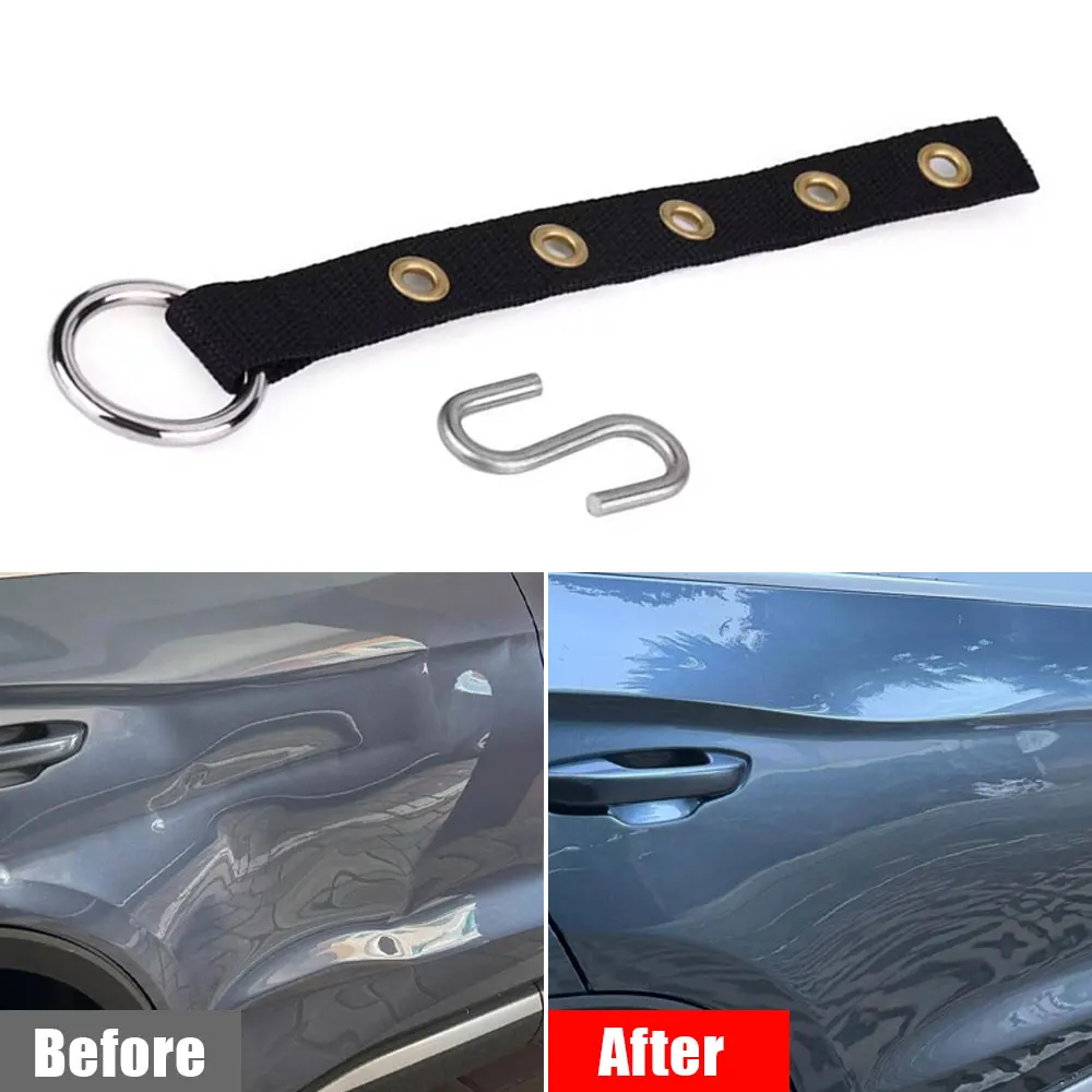 

1 Set Car Paintless Hail Damage Removal Tool Hanging Ring Body Dent Repair Chain with Adjustable S Type Hook Auto Accessories
