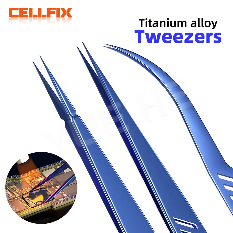 

MECHANIC Titanium Alloy Tweezers High Hardness Oxidation Resistance Antimagnetism for Mobile Phones Maintenance Clamping Tools