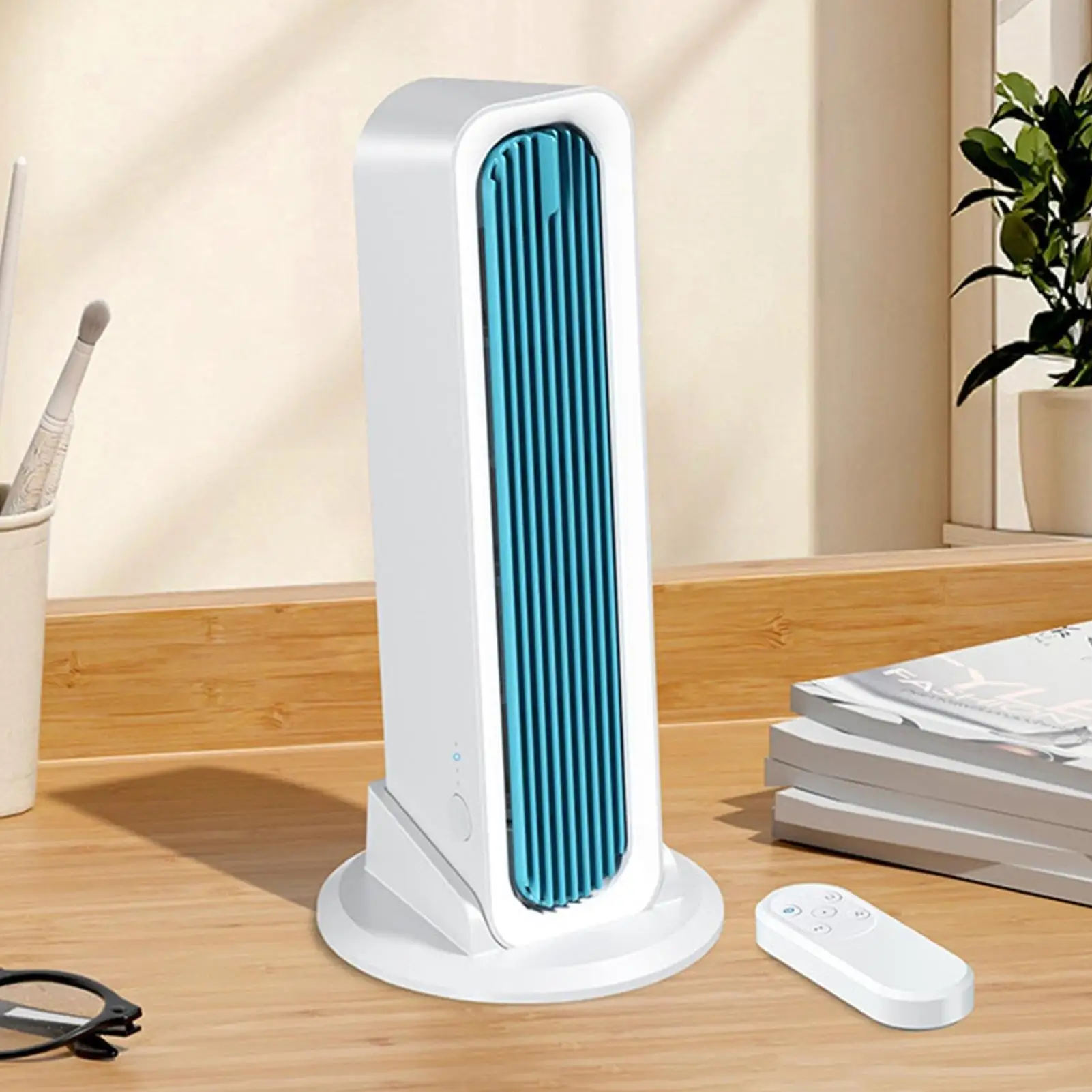 Small Tower Fan Portable Oscillating Quiet Bladeless Summer Desktop Personal Cooling Fan for Home Office Dorm Living Room