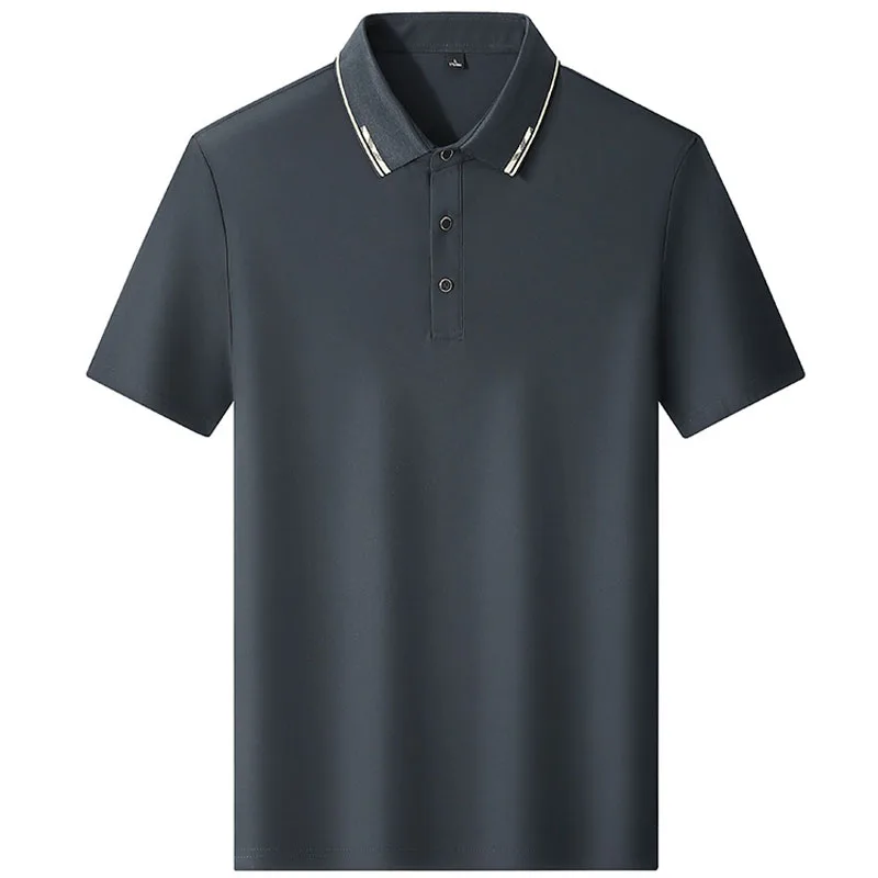 Koszulka polo mężczyźni lato nowy wysokiej jakości męska koszulka polo z krótkim rękawem bawełniany pasek mężczyzna business casual koszulka polo