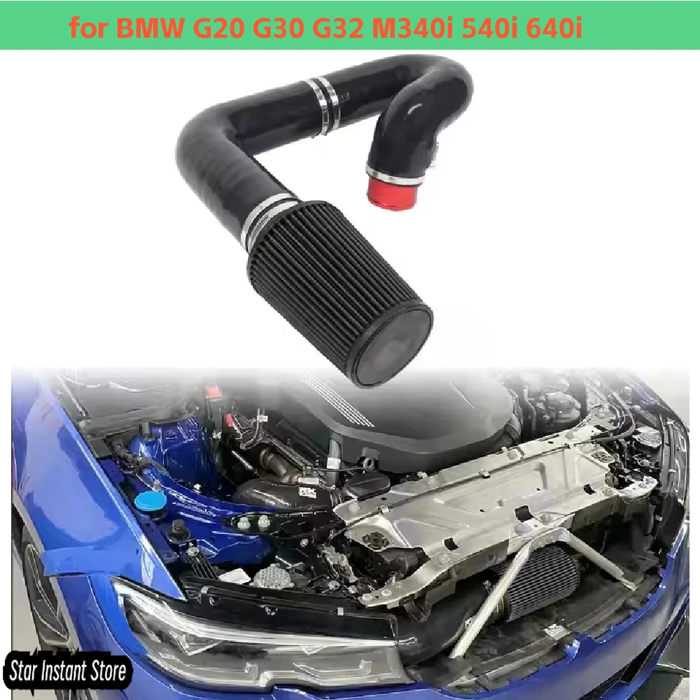 

3,5-дюймовая система впуска холодного воздуха B58 для BMW G20 G30 G32 M340i 540i 640i, 5-слойный силикон со стальной проволокой, обновление производительности