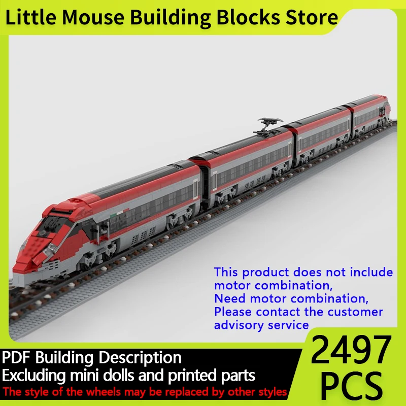 

City Car Model MOC Building Bricks Italian Freccia High Speed Train Modular Technology Gifts Holiday Assemble Children Toys Suit