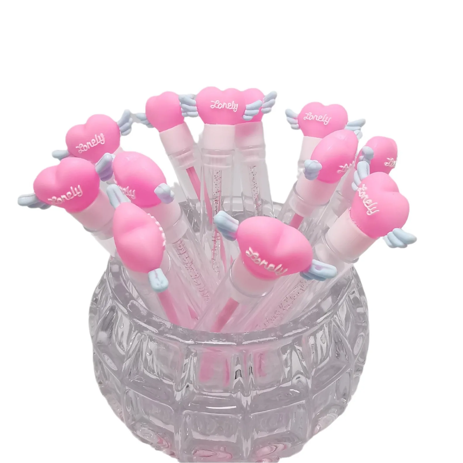 Wholesale Heart Shape Angel Wing Shape Model Eyelash Brush Tube Mascara Wand Lash Spoolies Tubes Eyelash Spoolie Brush with Tube