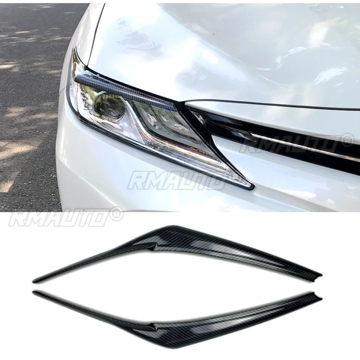 For Toyota Camry 2018 Car Auto Head Light Lamp Eyelids Eyebrow Headlight Decoration Car Styling Trim For Toyota Camry 2018