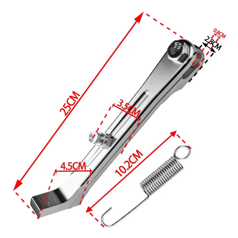 Motorcycle Modification Accessories, Long CNC Aluminum Alloy Edge Brace, Wear-resistant and Durable, Single-sided Foot Brace
