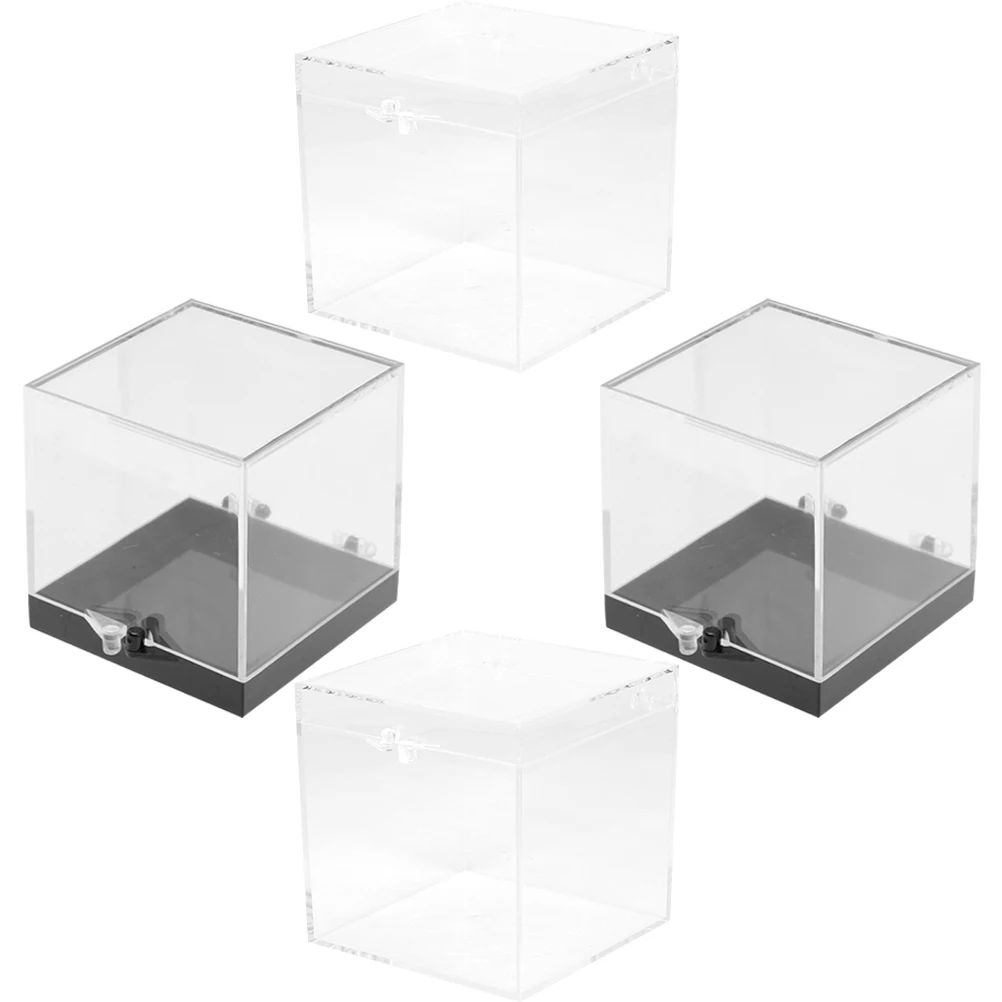 

Clear Acrylic Display Case Mineral Specimen Box Square Cube Containers Storage Jewelry ganizer Transparent Holder Premium
