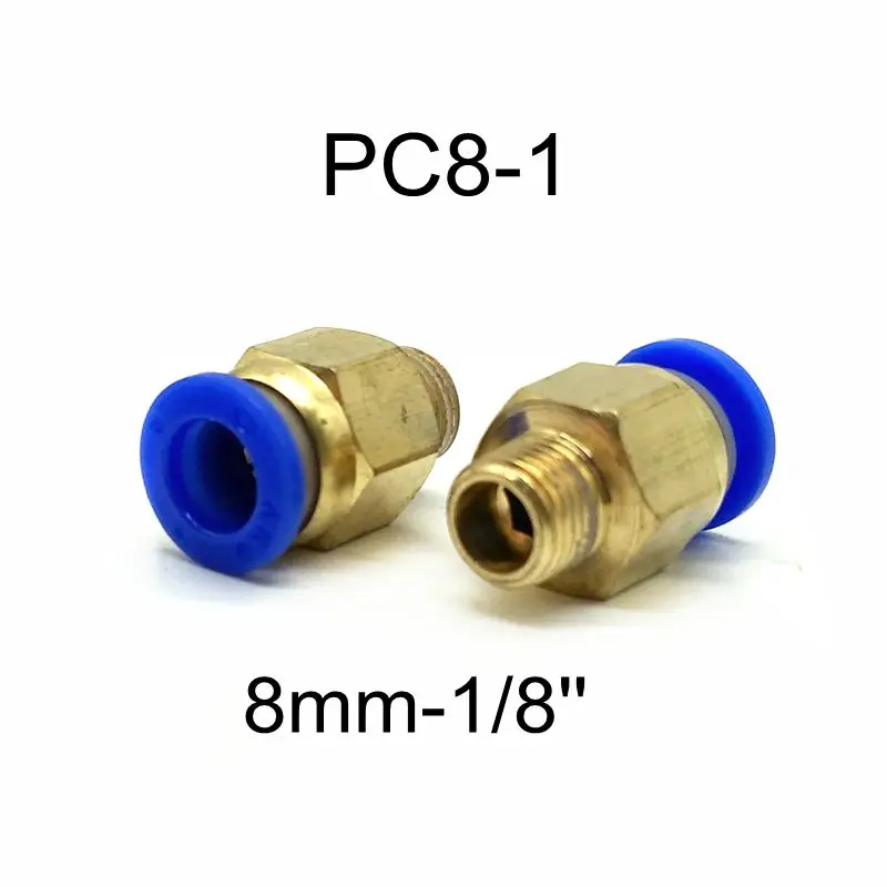 10pcs/lot 8mm Tube 1/8'' Thread Pneumatic Fitting Quick Joint Connector PC8-1