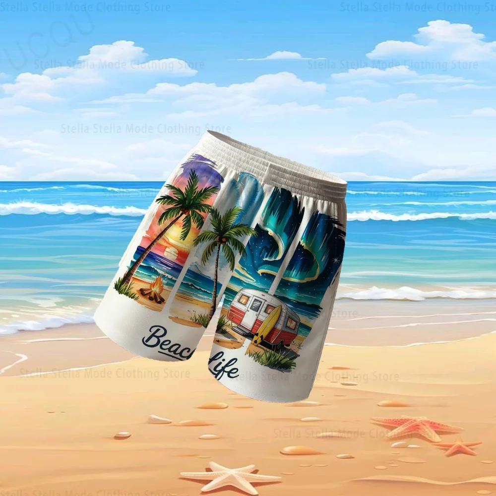 Summer Beach Shorts Men Women Kids Swim Trunks Quick Dry Lightweight With Pockets For Surf Pool Water Fun Boys Girls