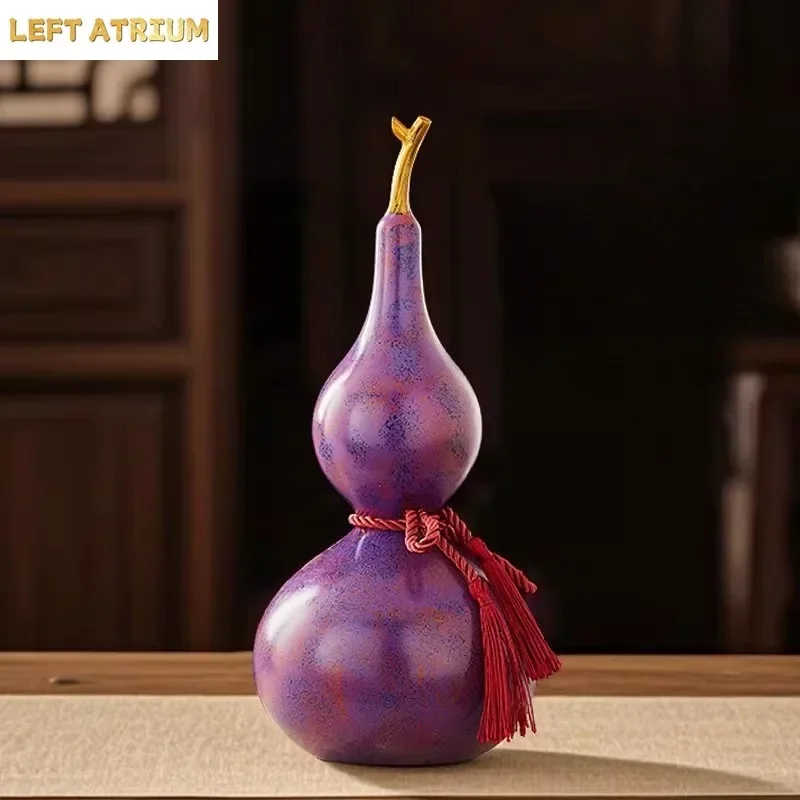 Lucky Wealth Protection Calabash Ornament Modern Chinese Home Decor Entryway TV Cabinet Figurines Ideal Business Opening Gift