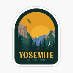 Yosemite National Park Vintage Patch  5PCS Stickers for Stickers Print Cute Car Kid Home Art Anime Living Room Background Wall