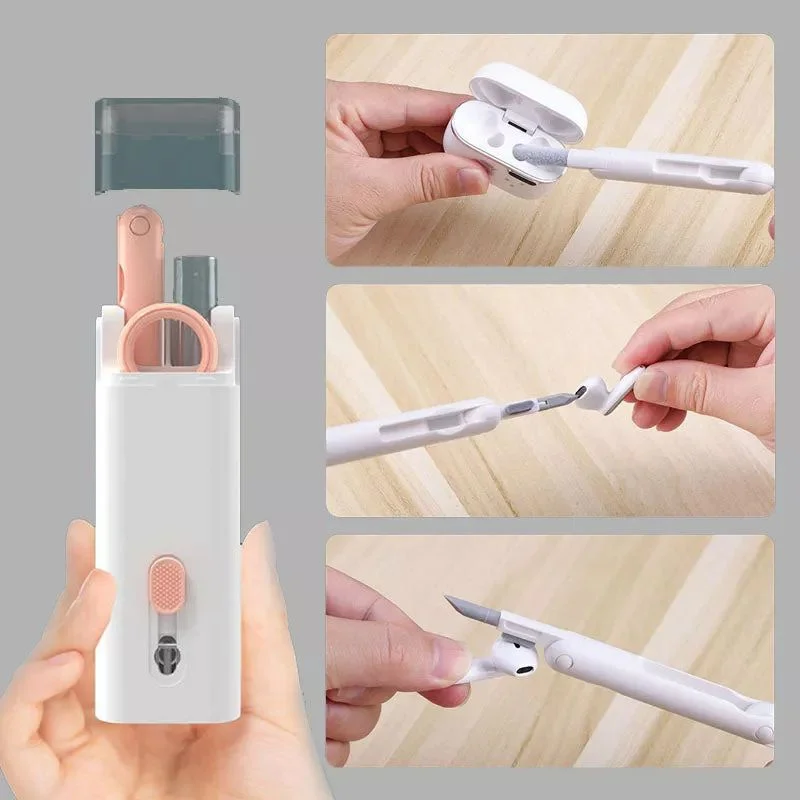 7-in-1 Multifunctional Cleaning Kit with Keycap Puller Keyboard Brush for Laptop Screen Phone AirPods Cleaning Tool Set New