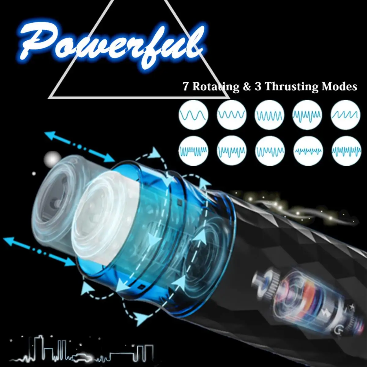 Automatic Thrusting Rotating Male Masterburbator - Adult Toys Electric Pocket  Hands-Free Masturbators, 3D Realistic Textured Penis Sleeve Stroker Toy, Adult Man Sex Toys & Games for Men Pleasure view 2