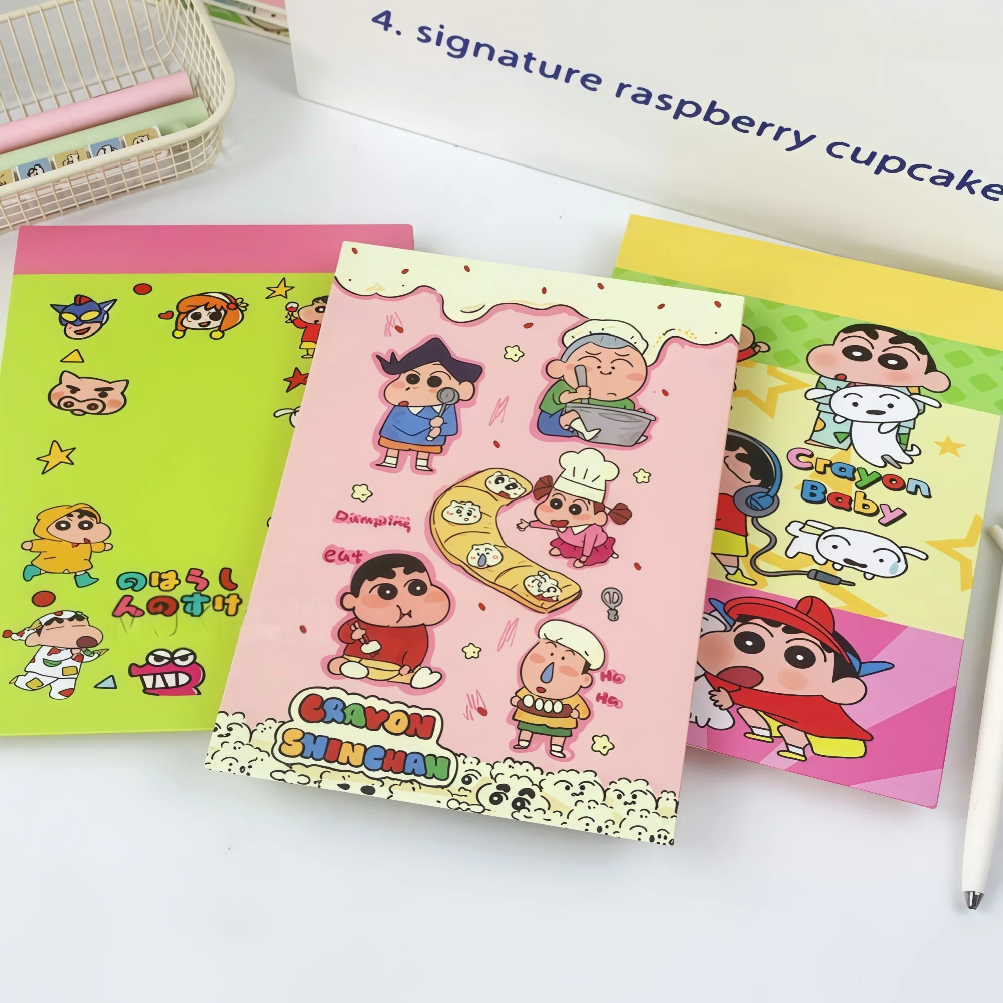 3Pcs Crayon Shin‑chan Cartoon A5 Clipboard Notepad 80 Sheets Tear‑able Notebook For Student Office Note Taking Memo Journal Gift
