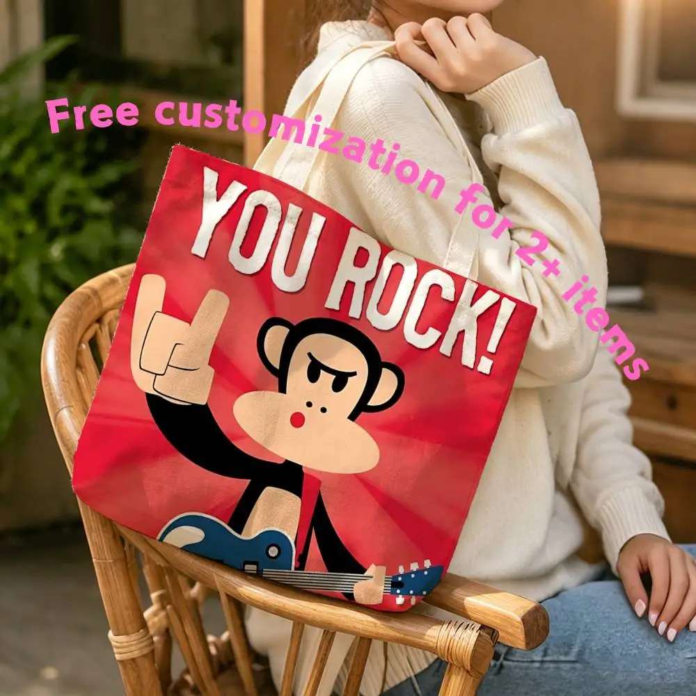 Big Mouth Monkey P-Paul Frank Waterproof Lined Canvas bags suitable for going to class, shopping, gifts, and commuting