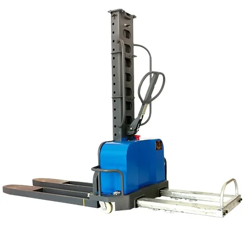 Durable Semi- Electric Self Loading Forklift Stacker Self Lifting Pallet Truck Capacity 400 KG