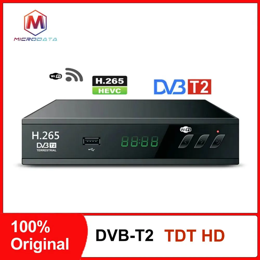 DVB-T2 TDT HD TV Receiver, H.265, MPEG-4 Standard HEVC Set Top Box, Full HD Digital receiver1080P, LED Display, TDT HD decoder