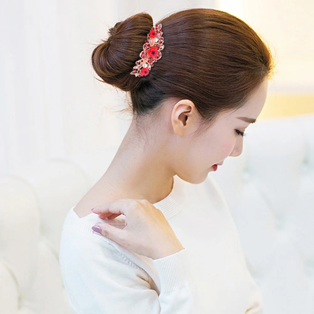 

2Pcs Women Hair Comb Flower Rhinestone Clips Bridal Hair Accessories Wedding Bride Hairpin Headdress Headdresses for Women