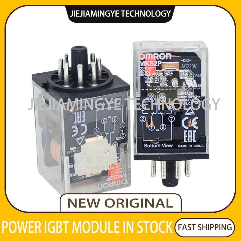 Оригинальное реле MKS2P MKS3P MKS2PN MKS3PN с лампой AC220 AC110 AC24V DC24V DC24V DC12V DC6V