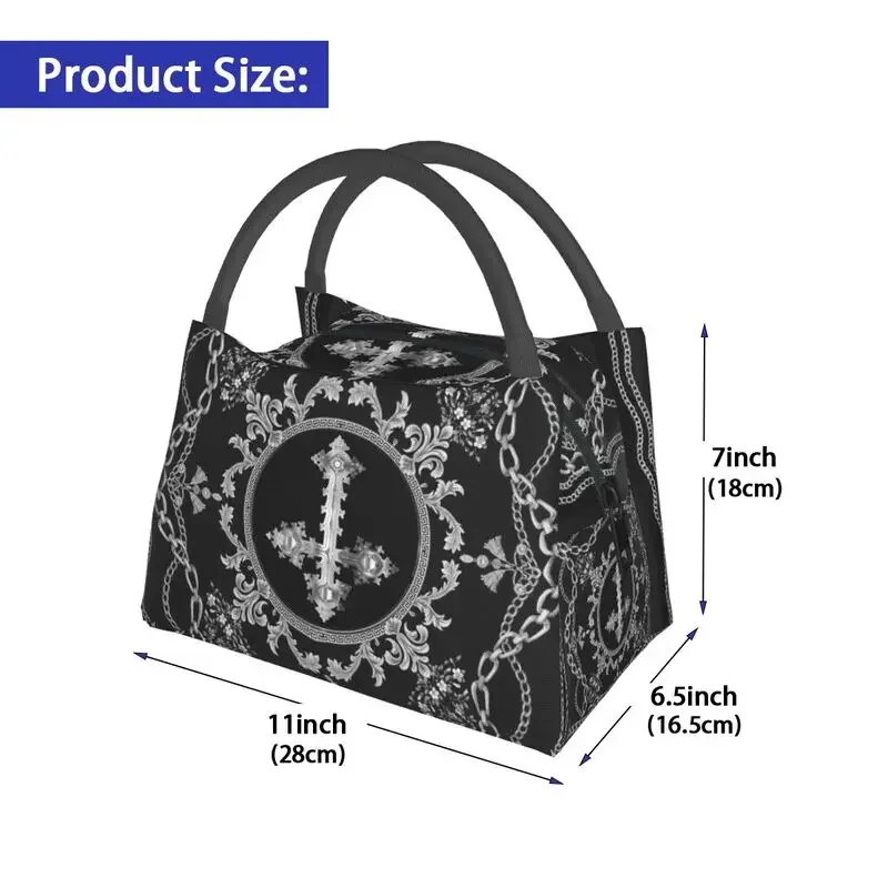 Baroque Antichrist Design Insulated Lunch Bag for Women Leakproof Goth Gothic Art Thermal Cooler Bento Box Beach Camping Travel