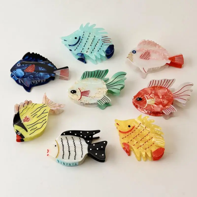 Cute Cat Print Hair Claw Clip Anti Slip Strong Grip Shark Clips Hair Accessories For Women Girls Daily Party Washing Makeup