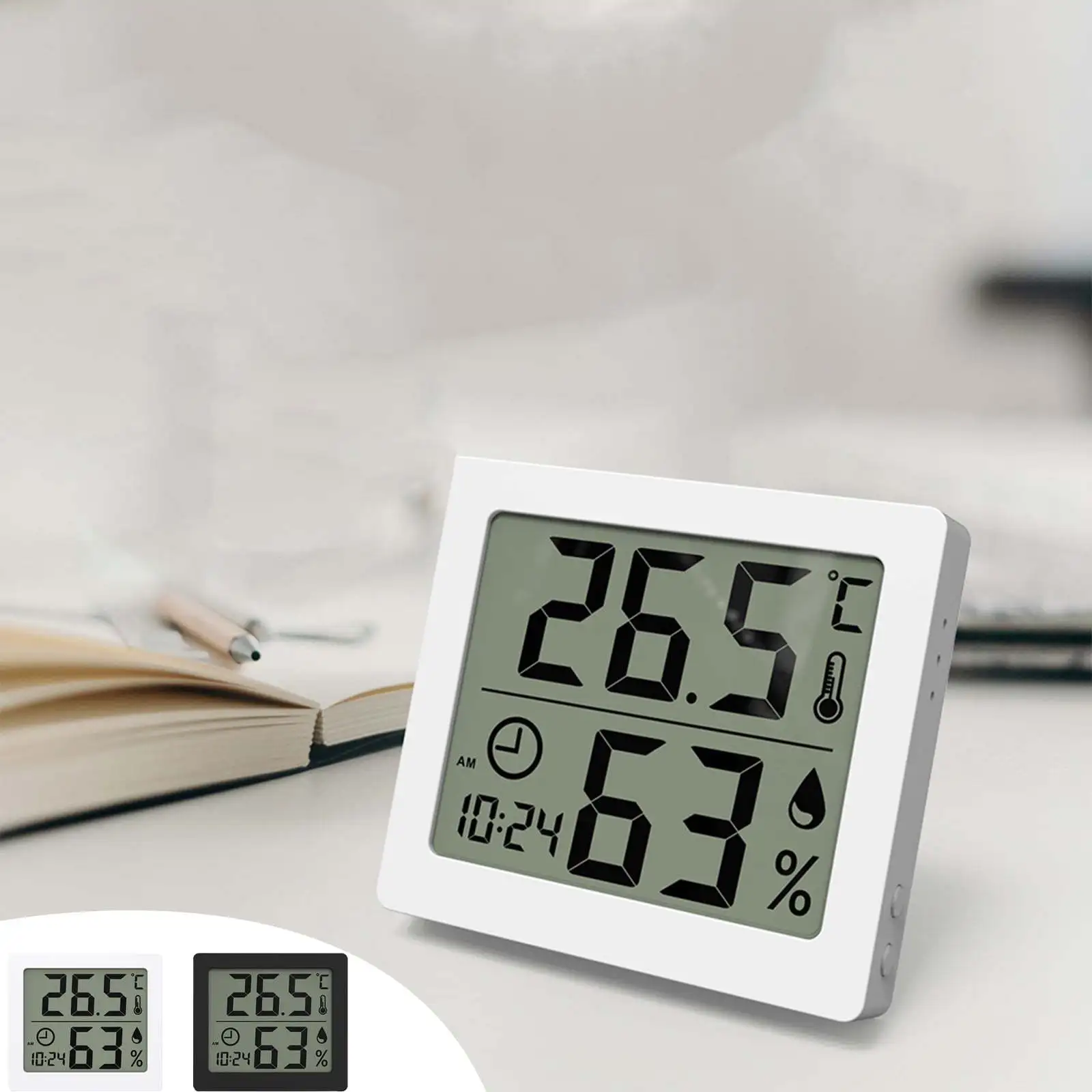 

Indoor Digital Thermo-Hygrometer Sensor Baby Room Climate Monitor, 1 Piece, White, Product Weight 55g/0.12lb, Product