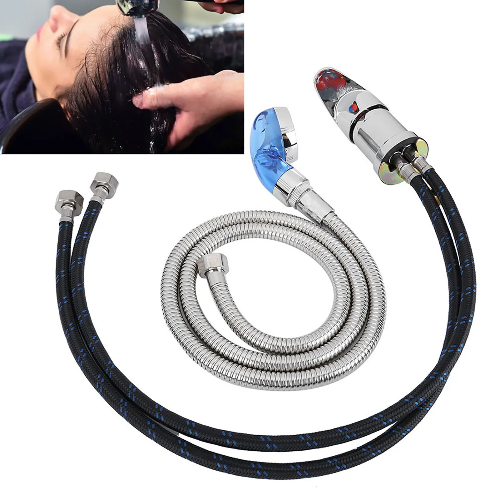 Barber Salon Shampoo Bed Chair Head Sprayer Faucet Tube Plumbing Pipe Hose Bath Bowl Sink Basin Hairdressing Wash Sprinkler