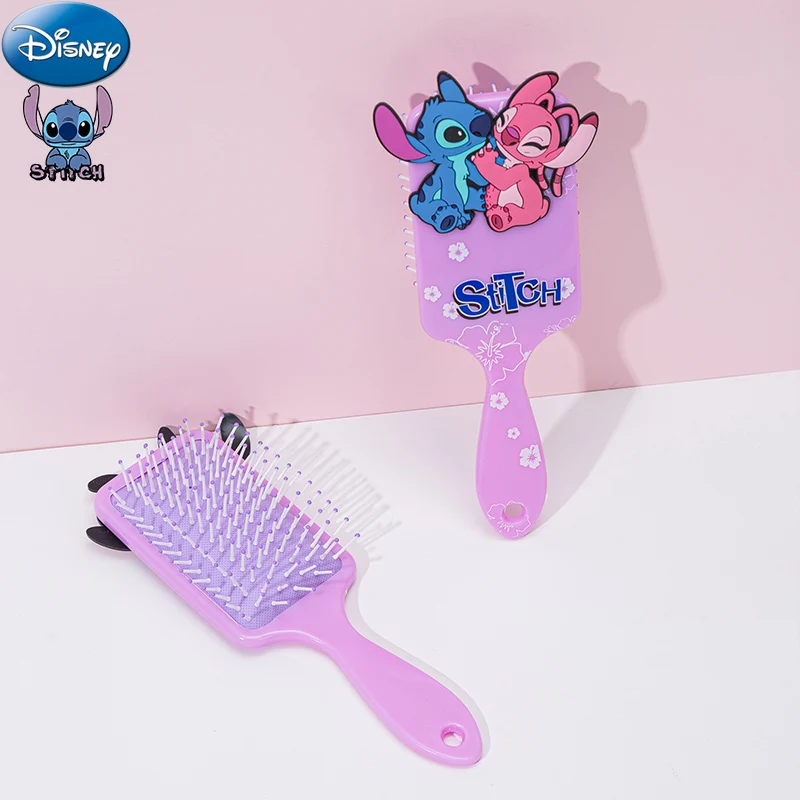 Miniso Disney Anime Lilo Stitch Combs Cartoon Stitch Mickey Minnie Mouse Air Cushion Massage Combs Children Girls Comb Hair Brus