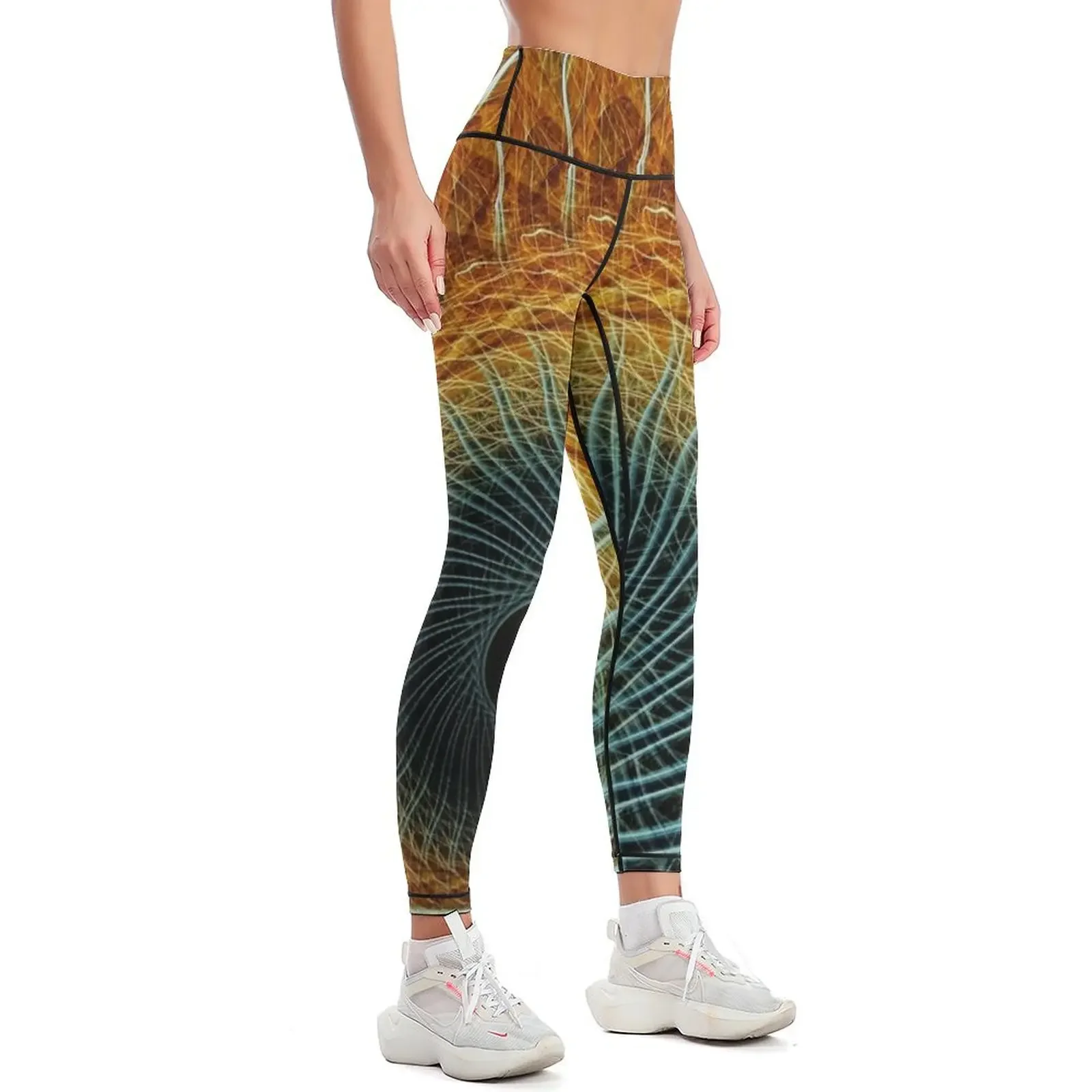 Spiral Rays ~ Apophysis Fractal.. Leggings Women's trousers exercise clothing for Legging sport Women's sports Womens Leggings