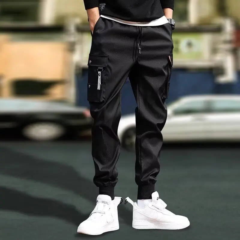2026 New Trendy Solid Color Pants, Multi Flap Pocket Men's Cargo Pants, Loose Casual Outdoor Pants, Men's Work Pants Oversized