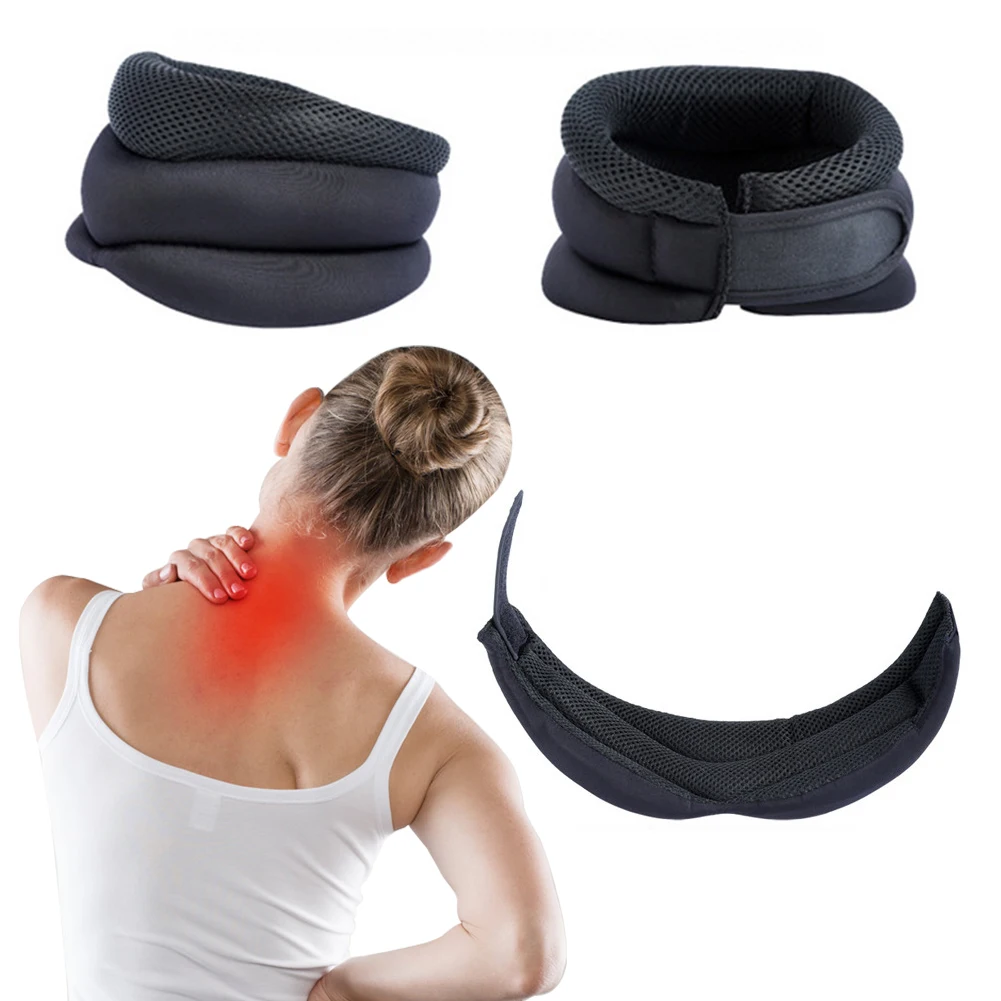 Soporte para el cuello, soporte para el cuello ajustable, soporte ergonómico para el cuello, cómodo dispositivo de tracción para el cuello para hombres y mujeres