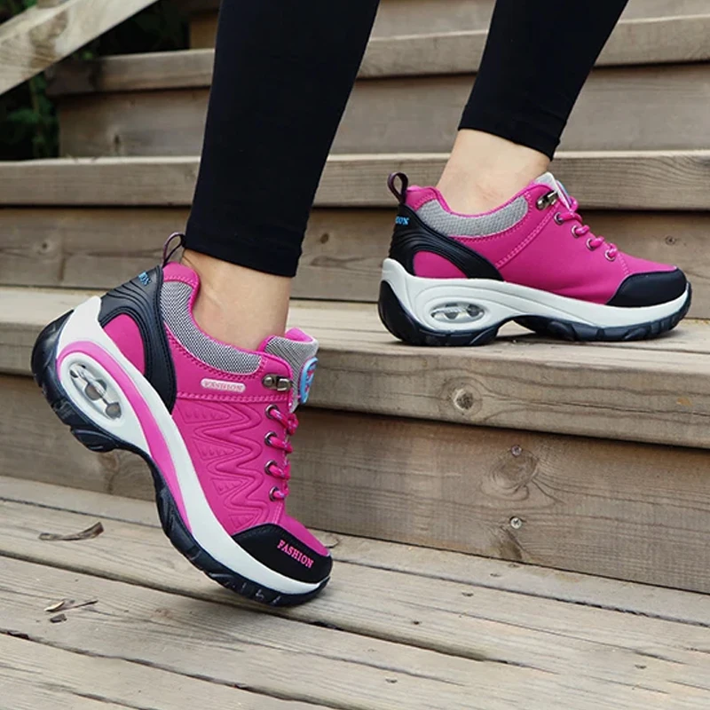 Women platform winter sneakers 2024 New in Casual Fashion Air Cushion Running Sports Shoes for Women Plush Warm Snow Boots