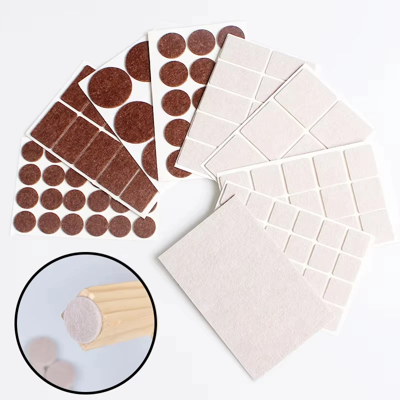 Thicken Self Adhesive Felt Chair Leg Pads Floor Protectors Furniture Legs Table Leg Covers Round Bottom Anti-Slip Pads 16 Styles