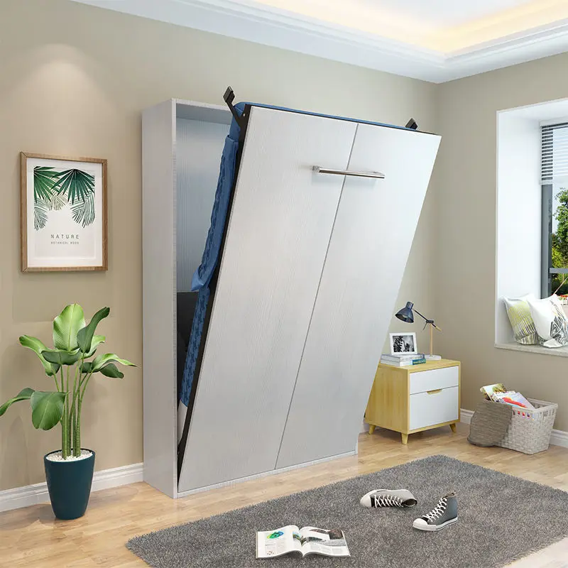 

Invisible bed wall-mounted wall-mounted wall folding bed function flip wall bed wardrobe integrated small apartment wood